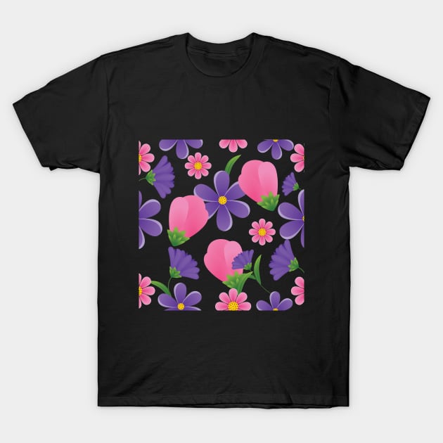 Flower pattern T-Shirt by Rahelrana